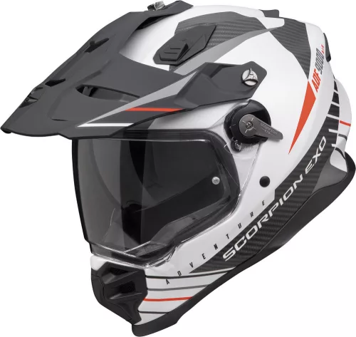 Casca Scorpion ADF-9000 AIR FEAT Alb Mat Negru Rosu