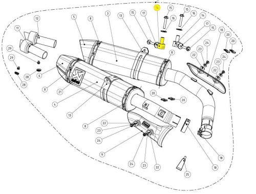 Akrapovic Distance Ring Al P-Dr71