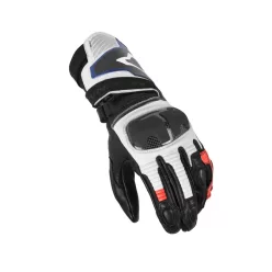   Mănuși de piele sport perforate Macna Thandor negru/alb/roșu