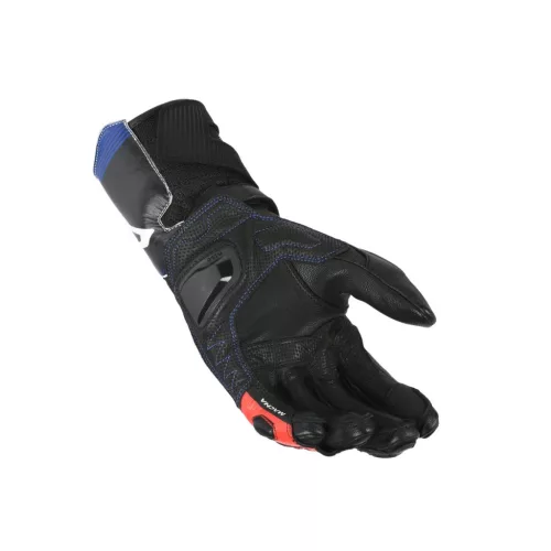 Mănuși de piele sport perforate Macna Thandor negru/alb/roșu
