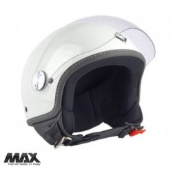   Casca Max Helmets DJ06 LS 7.9 negru/alb lucios - 100% MADE IN ITALY - Alb lucios