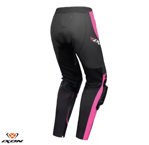 Pantaloni dama piele Racing Ixon vara Vortex 3 LS negru/roz/alb