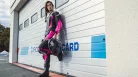 Pantaloni dama piele Racing Ixon vara Vortex 3 LS negru/roz/alb
