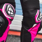 Pantaloni dama piele Racing Ixon vara Vortex 3 LS negru/roz/alb