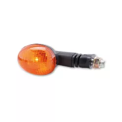   Semnalizator Highsider mini oval cu bec 10 W, filet M10, corp negru, dispersor portocaliu (pereche)