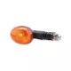 Semnalizator Highsider mini oval cu bec 10 W, filet M10, corp negru, dispersor portocaliu (pereche)