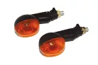 Semnalizator Highsider mini oval cu bec 10 W, filet M10, corp negru, dispersor portocaliu (pereche)