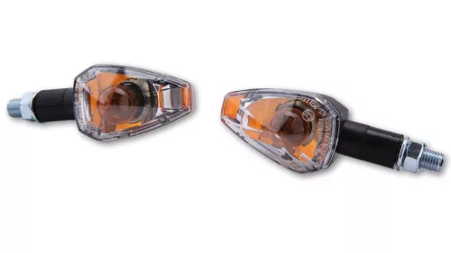 Semnalizator Highsider Big Peak cu bec, corp negru, dispersor transparent, față și spate (pereche)