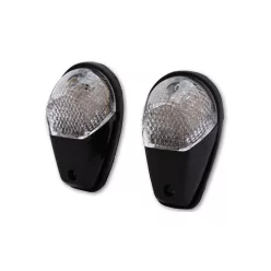   Semnalizator de carenaj Highsider LED, corp negru, dispersor transparent, față și spate (pereche)
