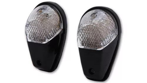 Semnalizator de carenaj Highsider LED, corp negru, dispersor transparent, față și spate (pereche)