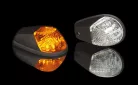 Semnalizator de carenaj Highsider LED, corp negru, dispersor transparent, față și spate (pereche)