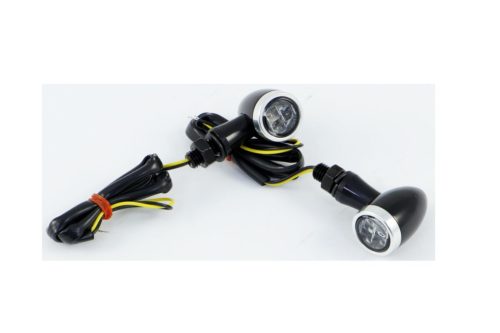 Set-semnal-universal-LED-Bullet-negru-cu-inel-crom-geam-transparent
