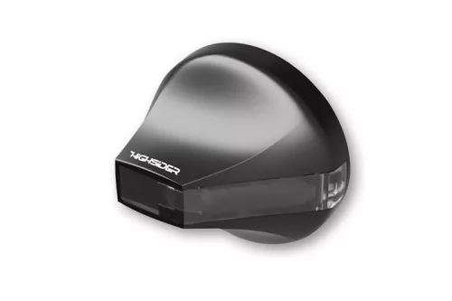 Semnalizator capăt de ghidon Highsider Stealth-X Flight LED, negru, dispersor fumuriu (pereche)