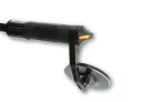 Semnalizator capăt de ghidon Highsider Stealth-X Flight LED, negru, dispersor fumuriu (pereche)