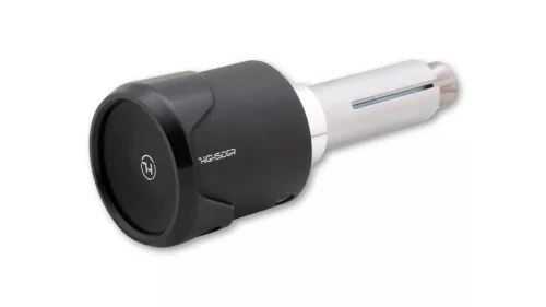 Semnalizator capăt de ghidon Highsider Akron-Flash LED cu lumină de poziție 2 în 1, negru/portocaliu (pereche)