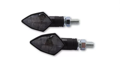 Semnalizator Highsider Rock LED, corp negru, dispersor fumuriu, față și spate (pereche)