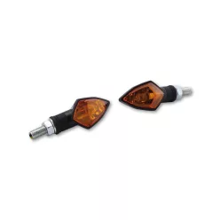   Semnalizator Highsider Rock mini cu bec, corp negru, dispersor portocaliu, față și spate (pereche)