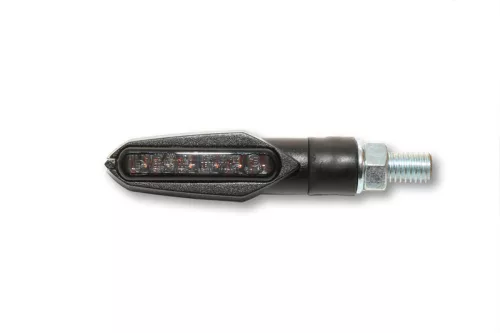 Semnalizator Highsider Multiface LED, corp negru, dispersor fumuriu, față și spate (pereche)