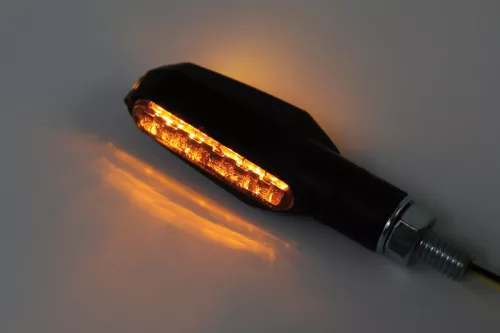 Semnalizator Highsider Multiface LED, corp negru, dispersor fumuriu, față și spate (pereche)