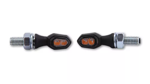 Semnalizator Highsider Crumb LED, corp negru, dispersor fumuriu, față și spate (pereche)
