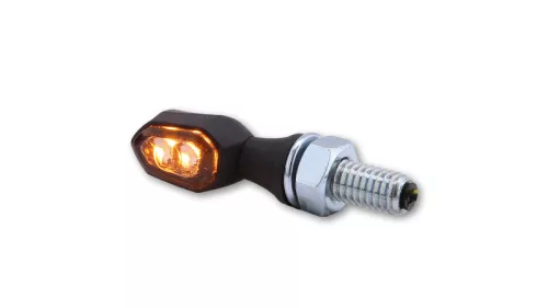 Semnalizator Highsider Crumb LED, corp negru, dispersor fumuriu, față și spate (pereche)