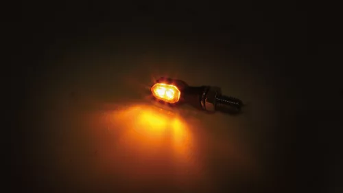 Semnalizator Highsider Crumb LED, corp negru, dispersor fumuriu, față și spate (pereche)