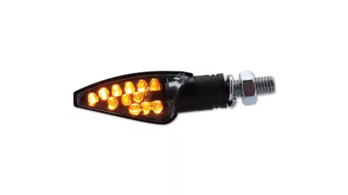 Semnalizator Highsider Toledo LED, corp negru, dispersor fumuriu, față și spate (pereche)