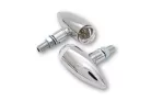 Semnalizator Highsider Micro-Bullet LED, corp crom, dispersor transparent, față și spate (pereche)