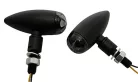 Semnalizator Highsider Micro-Bullet LED, corp negru, dispersor transparent, față și spate (pereche)