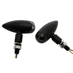   Semnalizator Highsider Micro-Bullet LED, corp negru, dispersor transparent, față și spate (pereche)