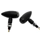 Semnalizator Highsider Micro-Bullet LED, corp negru, dispersor transparent, față și spate (pereche)
