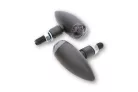 Semnalizator Highsider Micro-Bullet LED, corp negru, dispersor transparent, față și spate (pereche)