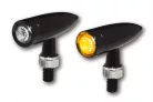Semnalizator Highsider Mono Bullet LED, corp negru, dispersor transparent, față și spate (pereche)