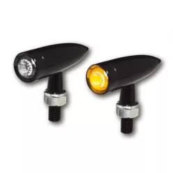   Semnalizator Highsider Mono Bullet LED, corp negru, dispersor transparent, față și spate (pereche)