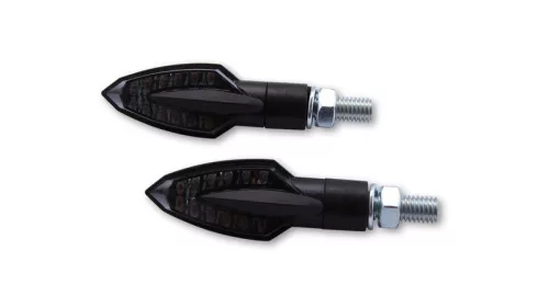Semnalizator Highsider Vinci LED, corp negru, dispersor fumuriu, față și spate (pereche)