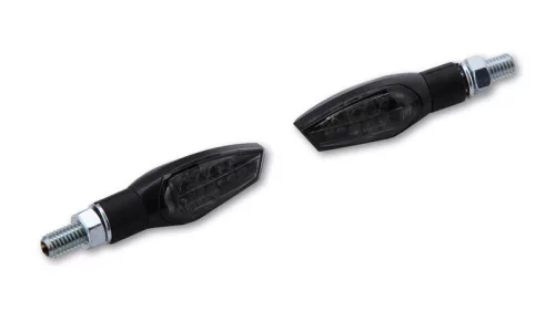 Semnalizator Highsider Nova LED, corp negru, dispersor fumuriu, față și spate (pereche)
