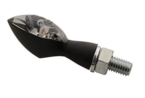 Semnalizator Highsider Pen Head LED, corp negru, dispersor fumuriu, față și spate (pereche)