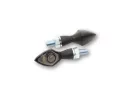 Semnalizator Highsider Pen Head LED, corp negru, dispersor fumuriu, față și spate (pereche)