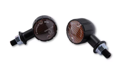 Semnalizator Highsider Arizona mini cu bec, corp negru, dispersor portocaliu, față și spate (pereche)
