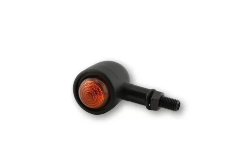 Semnalizator Highsider Old School tip 1 cu bec, corp negru, dispersor portocaliu, față și spate (pereche)