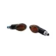 Semnalizator Highsider Cateye mini cu bec, tijă scurtă, corp negru, dispersor fumuriu (pereche)