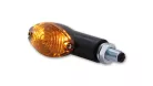 Semnalizator Highsider Cateye mini cu bec, tijă scurtă, corp negru, dispersor fumuriu (pereche)