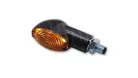 Semnalizator Highsider Cateye mini cu bec, tijă medie, corp negru, dispersor fumuriu (pereche)