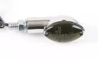 Semnalizator Highsider Cateye mini cu bec, corp crom, dispersor fumuriu, față și spate (pereche)