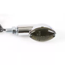   Semnalizator Highsider Cateye mini cu bec, corp crom, dispersor fumuriu, față și spate (pereche)