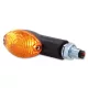 Semnalizator Highsider Cateye mini cu bec, corp negru, dispersor portocaliu, față și spate (pereche)