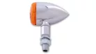 Semnalizator Highsider Bullet Light cu bec, corp crom, dispersor portocaliu, față și spate (pereche)