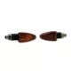 Semnalizator Highsider Arrow mini cu bec, tijă scurtă 17 mm, corp negru, dispersor portocaliu (pereche)