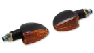 Semnalizator Highsider Arrow mini cu bec, tijă scurtă 17 mm, corp negru, dispersor portocaliu (pereche)