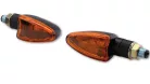 Semnalizator Highsider Arrow mini cu bec, tijă scurtă 17 mm, corp negru, dispersor portocaliu (pereche)